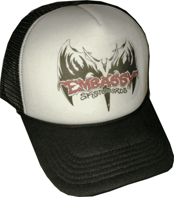 black bat trucker cap