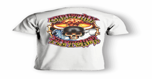 Christian Fletcher Retro in White 100% Cotton Blend, Artwork by Shane Munce