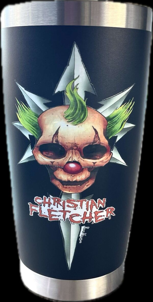 Christian Fletcher CLOWN 16oz Tumbler Stainless Steel Mug - Image 2