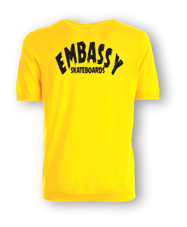 "Hear No Evil" Tee Shirt PINK on YELLOW - Image 3