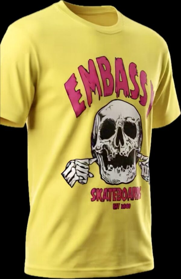 "Hear No Evil" Tee Shirt PINK on YELLOW - Image 5