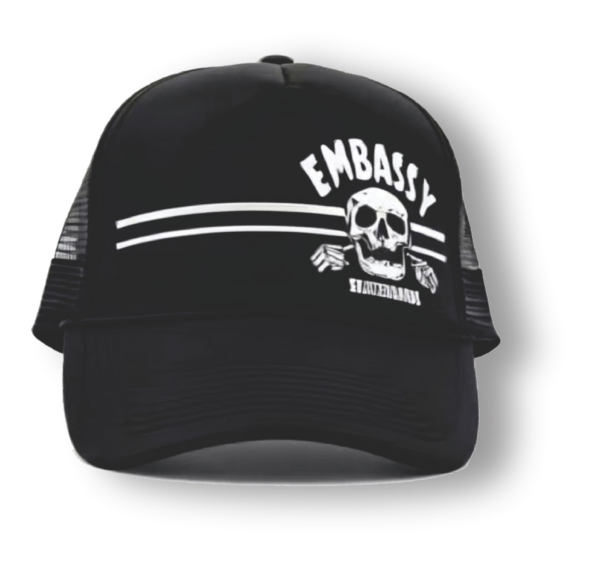 Embassy Striped Skully Trucker Cap - Image 2