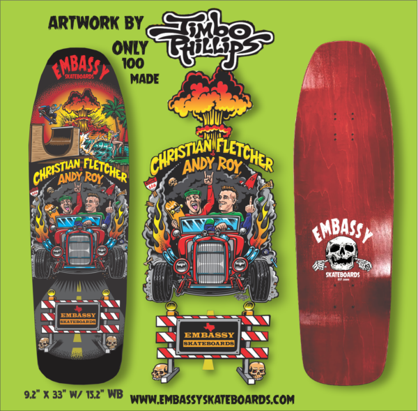 Christian Fletcher/ Andy Roy Collab on Pool shape 9.2"