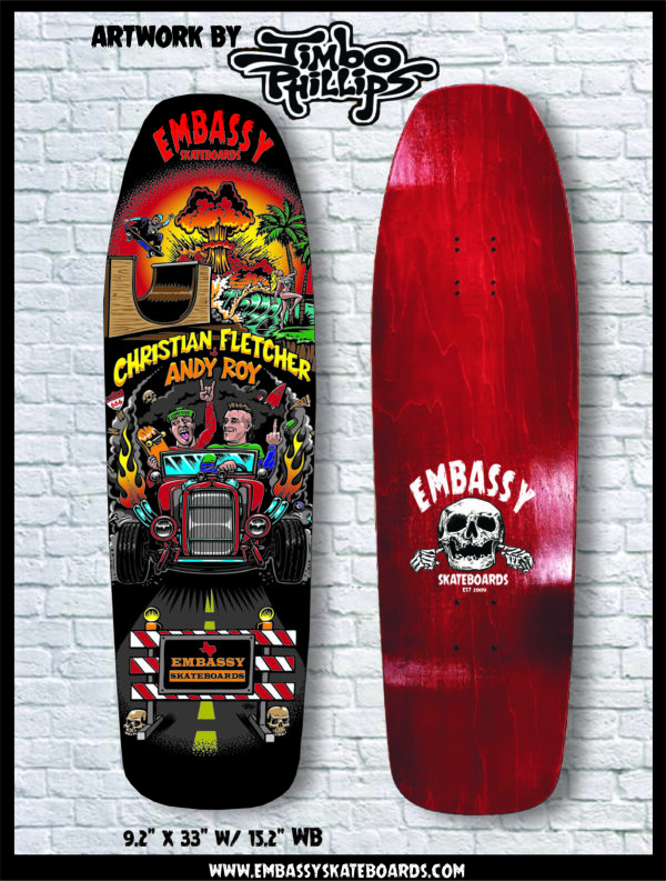 Christian Fletcher/ Andy Roy Collab on Pool shape 9.2" - Image 2
