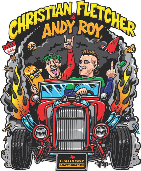 Christian Fletcher/ Andy Roy Collab on Pool shape 9.2" - Image 4