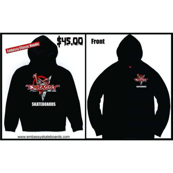 Embassy Skateboards, Anarchy Logo Hoodie - Image 3