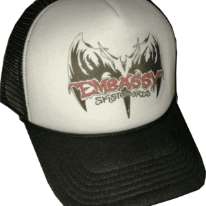 black bat trucker cap