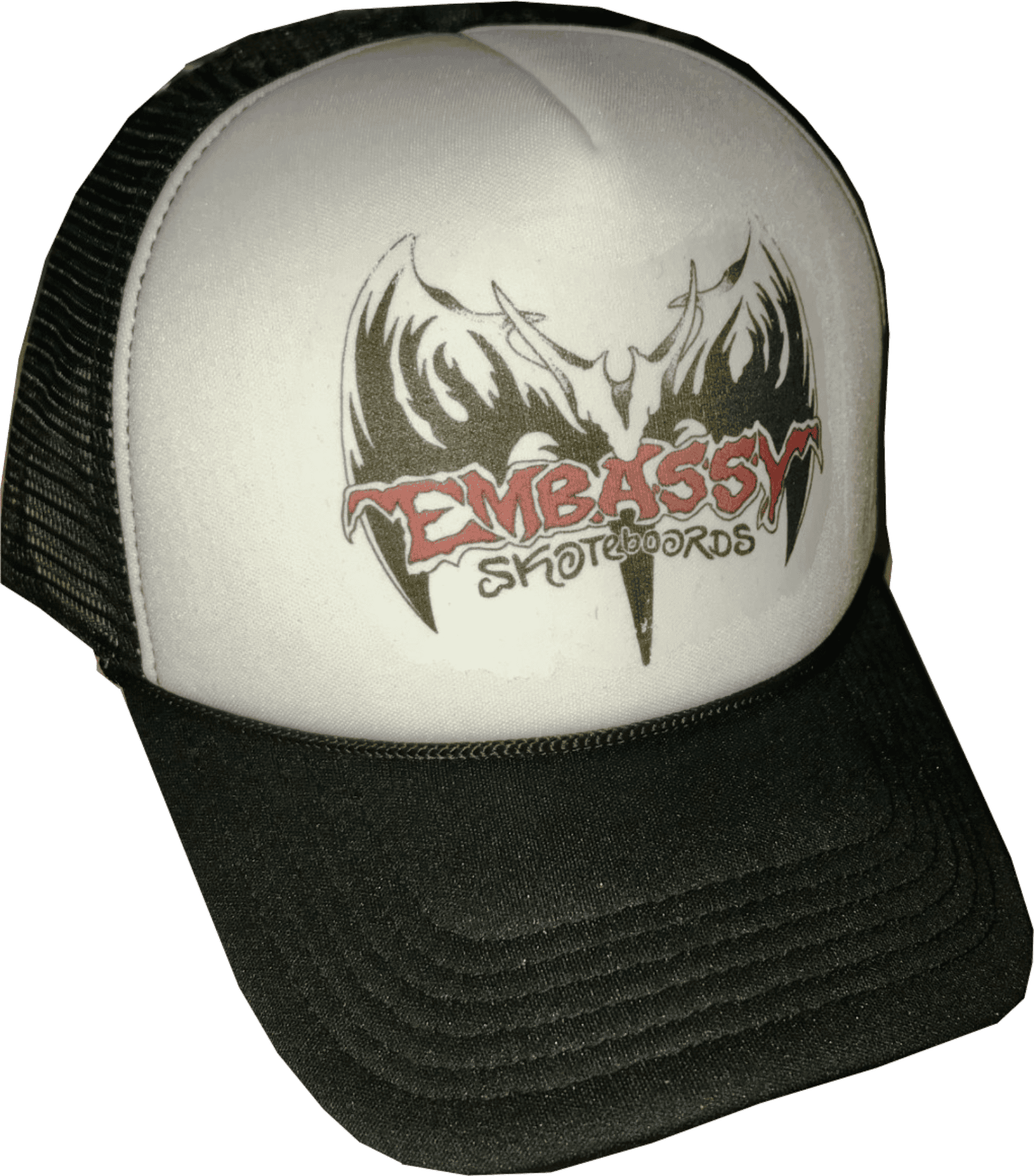 black bat trucker cap