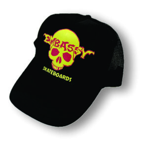 embassy "skully" halloween trucker cap