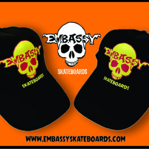 embassy "skully" halloween trucker cap