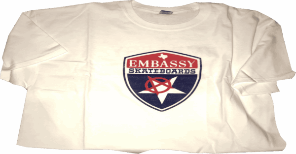 Embassy Shield Logo White T-Shirt - Image 2