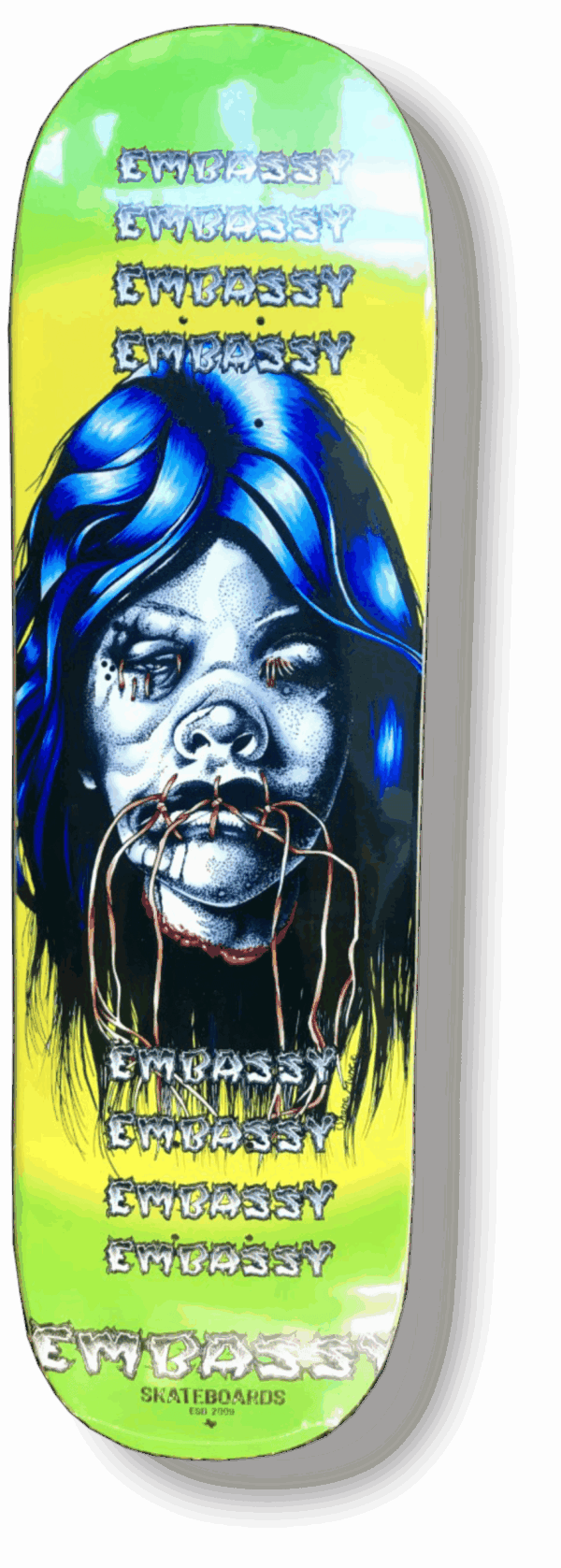 shrunken head "speak no evil" deck 8.5"