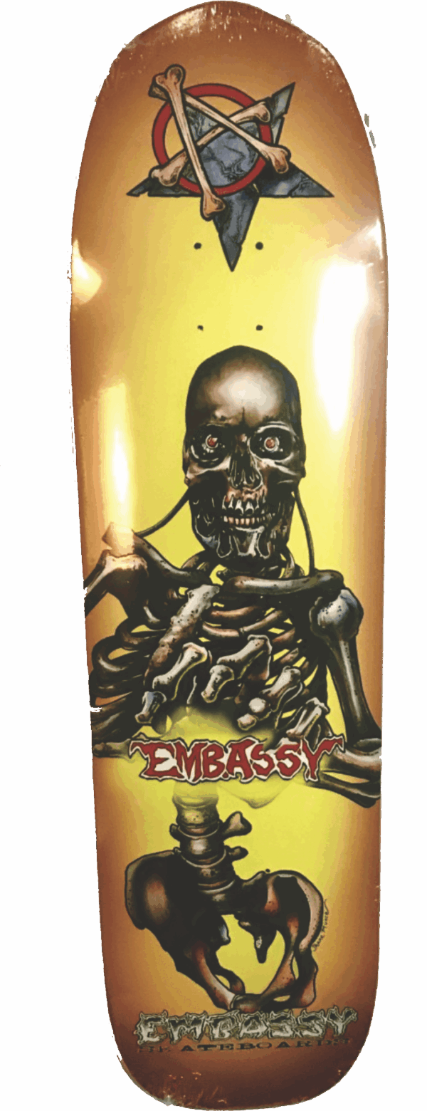 Embassy Skateboards, Terminator Shape, 9" x 32.25" w 15.25" wheelbase