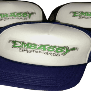 green embassy logo trucker cap