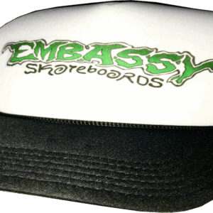 green embassy logo trucker cap