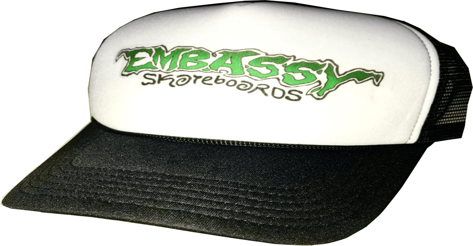 green embassy logo trucker cap