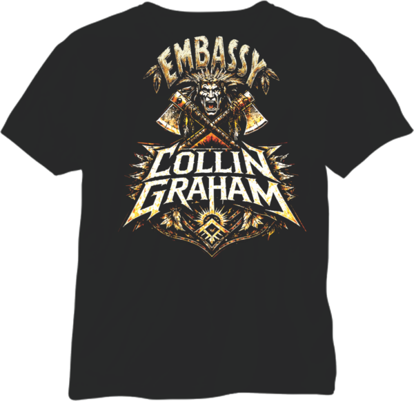 Collin Graham CHEROKEE WARRIOR T-Shirt Black - Image 3