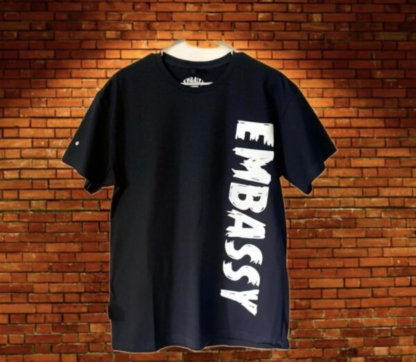 OVERSIZED VERTICAL EMBASSY PRINT TEE SHIRT