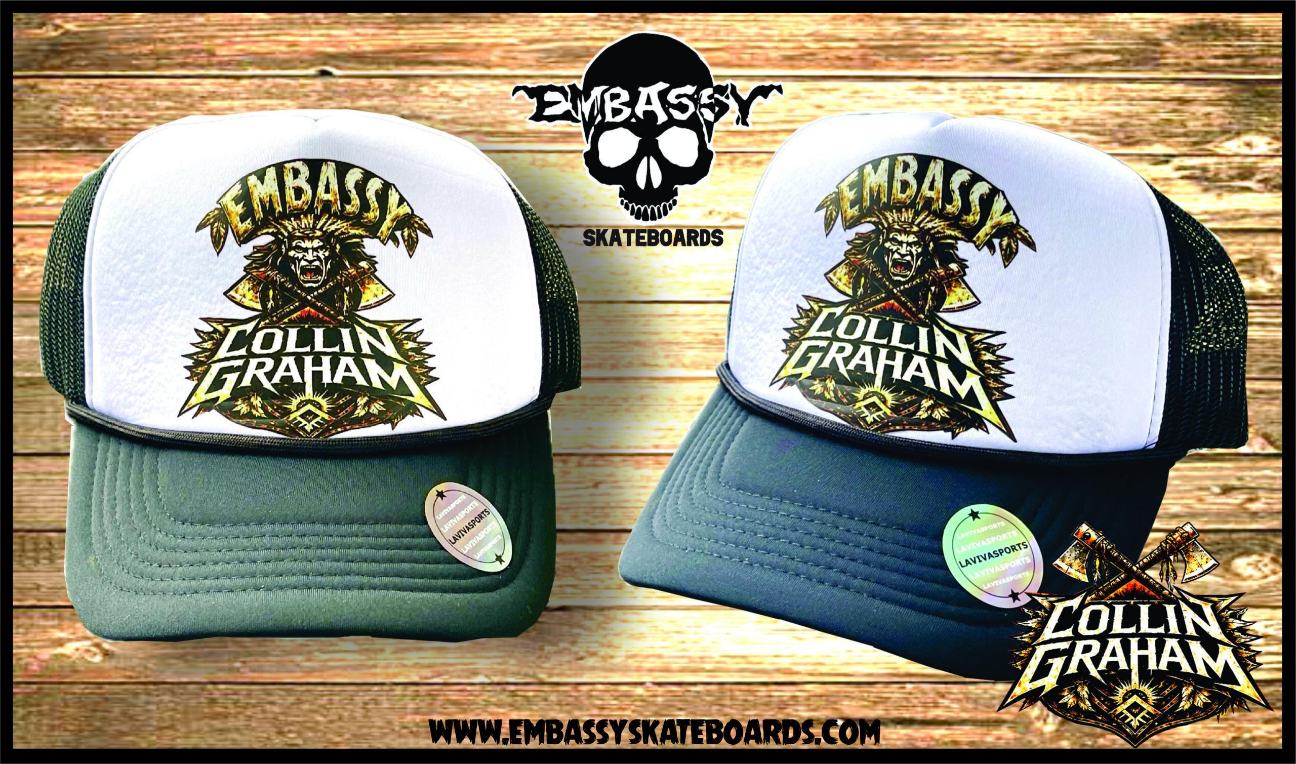 Collin Graham Cherokee Warrior White Trucker Cap