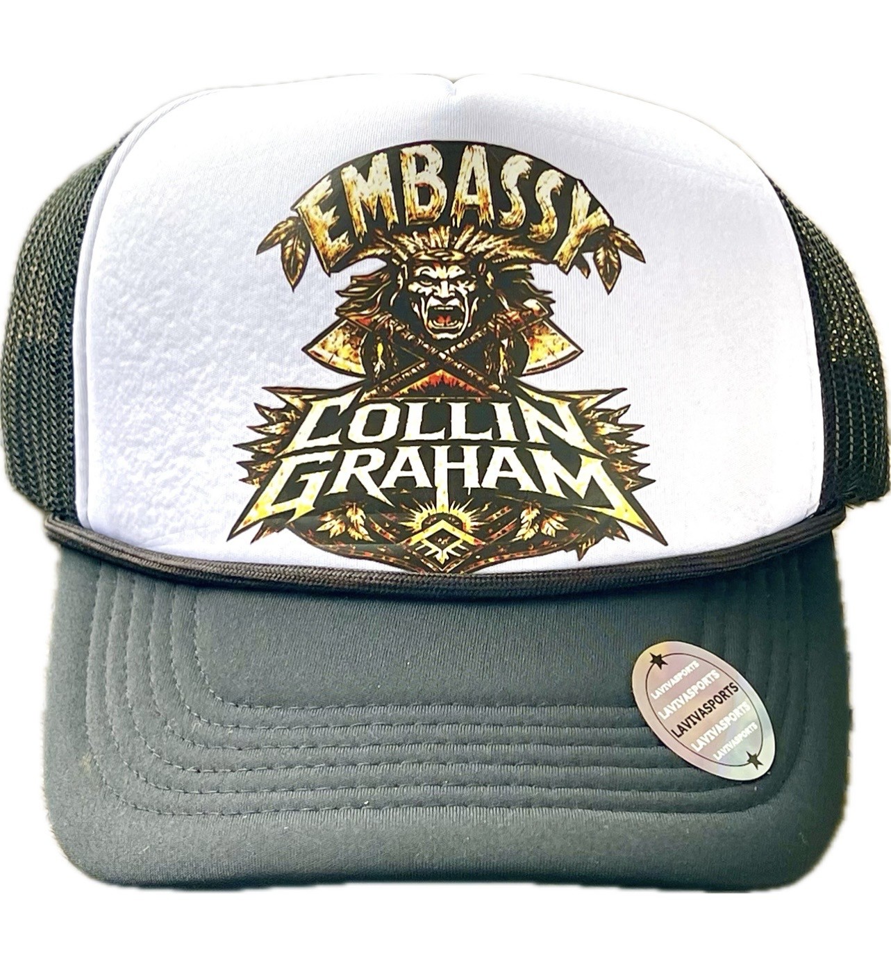 Collin Graham Cherokee Warrior White Trucker Cap - Image 4