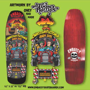 Christian Fletcher/ Andy Roy Collab on Pool shape 9.2"