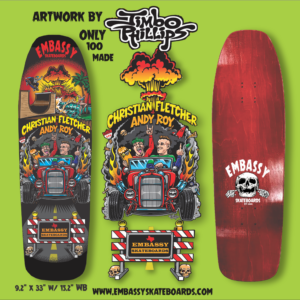 Christian Fletcher/ Andy Roy Collab on Pool shape 9.2"